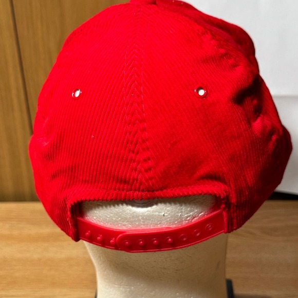 Vintage Bob‎ Evans Corduroy Hat Red Trucker Snapback - Picture 4 of 6